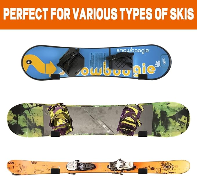 Poskad Snowboard Wall Rack,Ski Wall Mount Display, Home and Garage Snowboard Storage,Solid Aluminum Shelf Brackets.