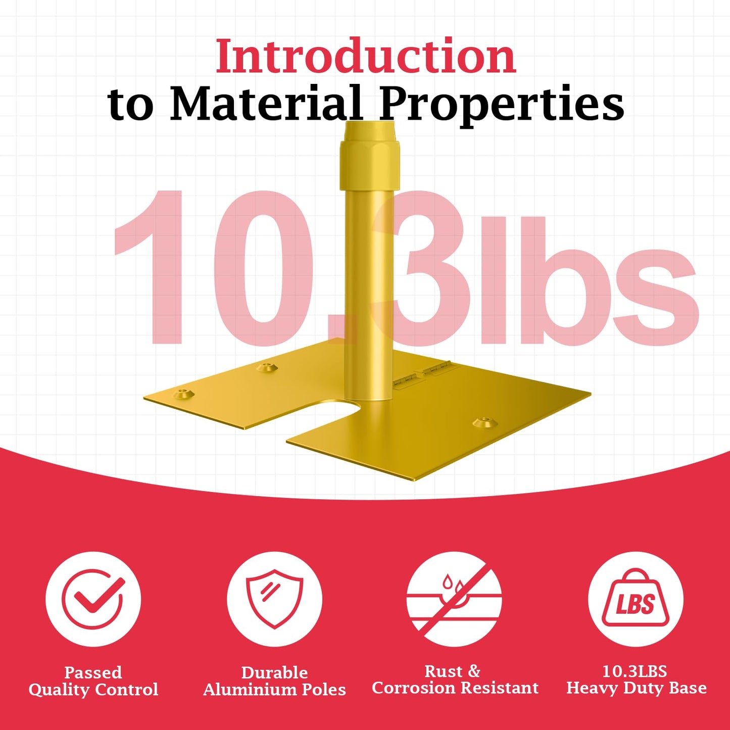 EMART Pipe and Drape Backdrop Stand Kit, 12ftx10ft Heavy Duty Adjustable Photo Background, Metal Frame with Flat Base for Wedding, Birthday Party, Banquet Decorations - Gold