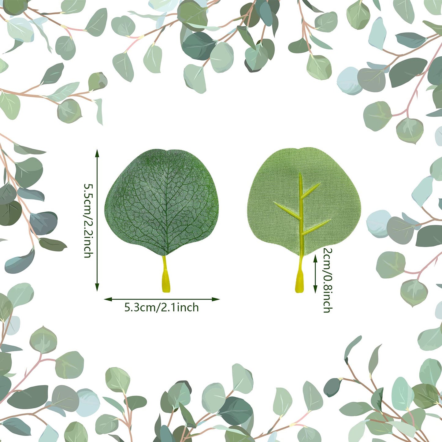 WILLBOND 400+ Pcs Eucalyptus Leaves, Fake Eucalyptus Petals Boho Wedding Table Decor Loose Greenery Confetti for Wedding Engagement Party Decoration, DIY, Baby Shower, Table, Cake(Green)