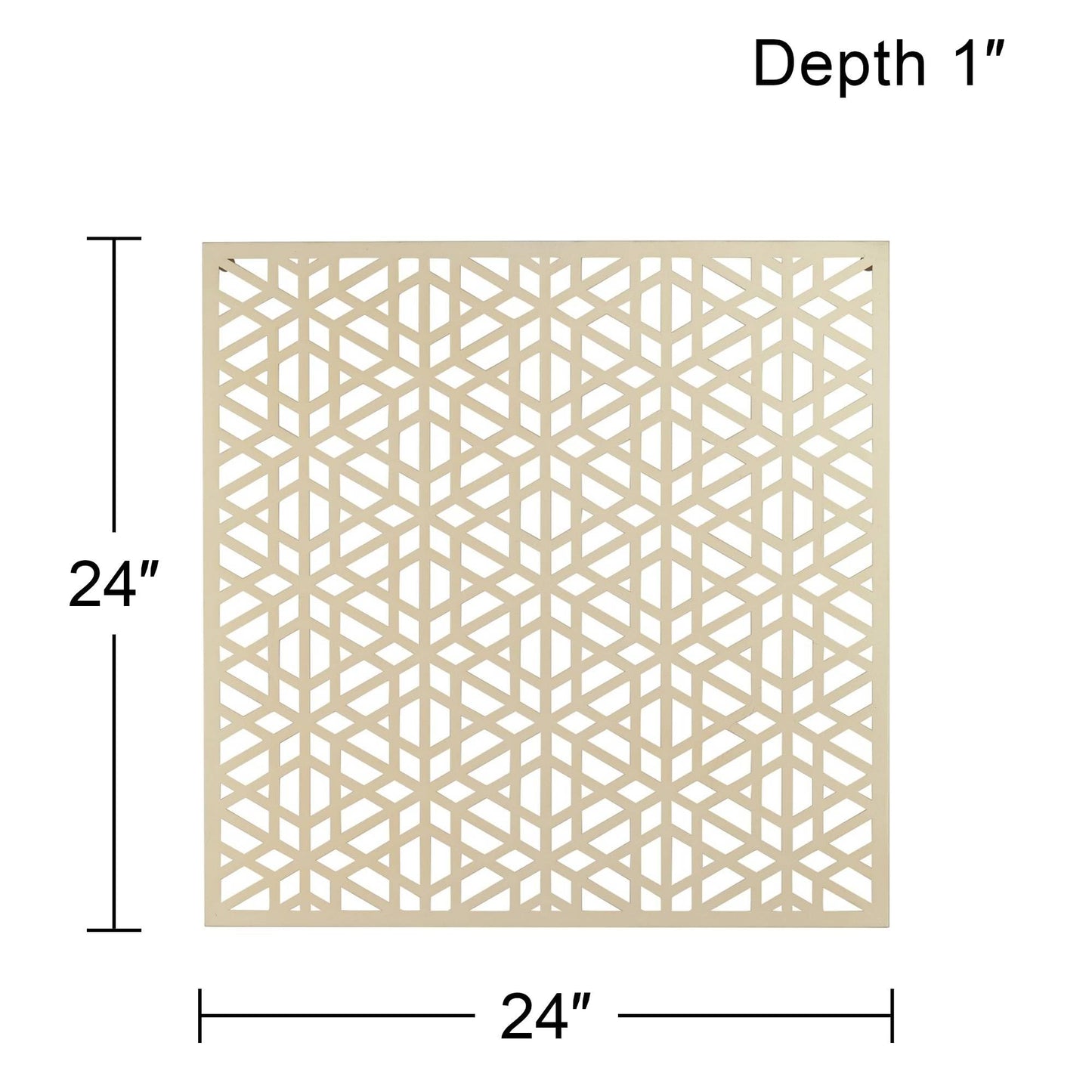 Dahlia Studios Laser Cut Geometric Screen 24" Square Glossy Gold Wall Art