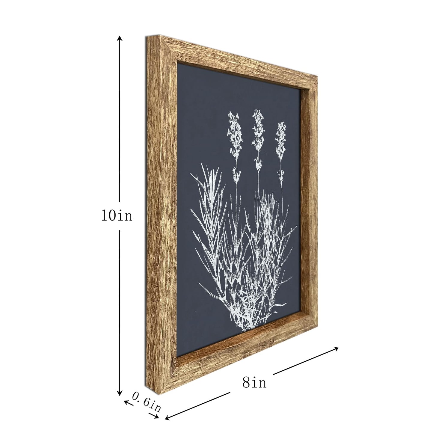 GUMEYJIA Boho Wall Art Set of 4 Framed Herb Prints Botanical White Floral Sketches with Gray and Sage Green Background Modern Farmhouse Decor Home Kitchen Wall Decor (8x10 in)