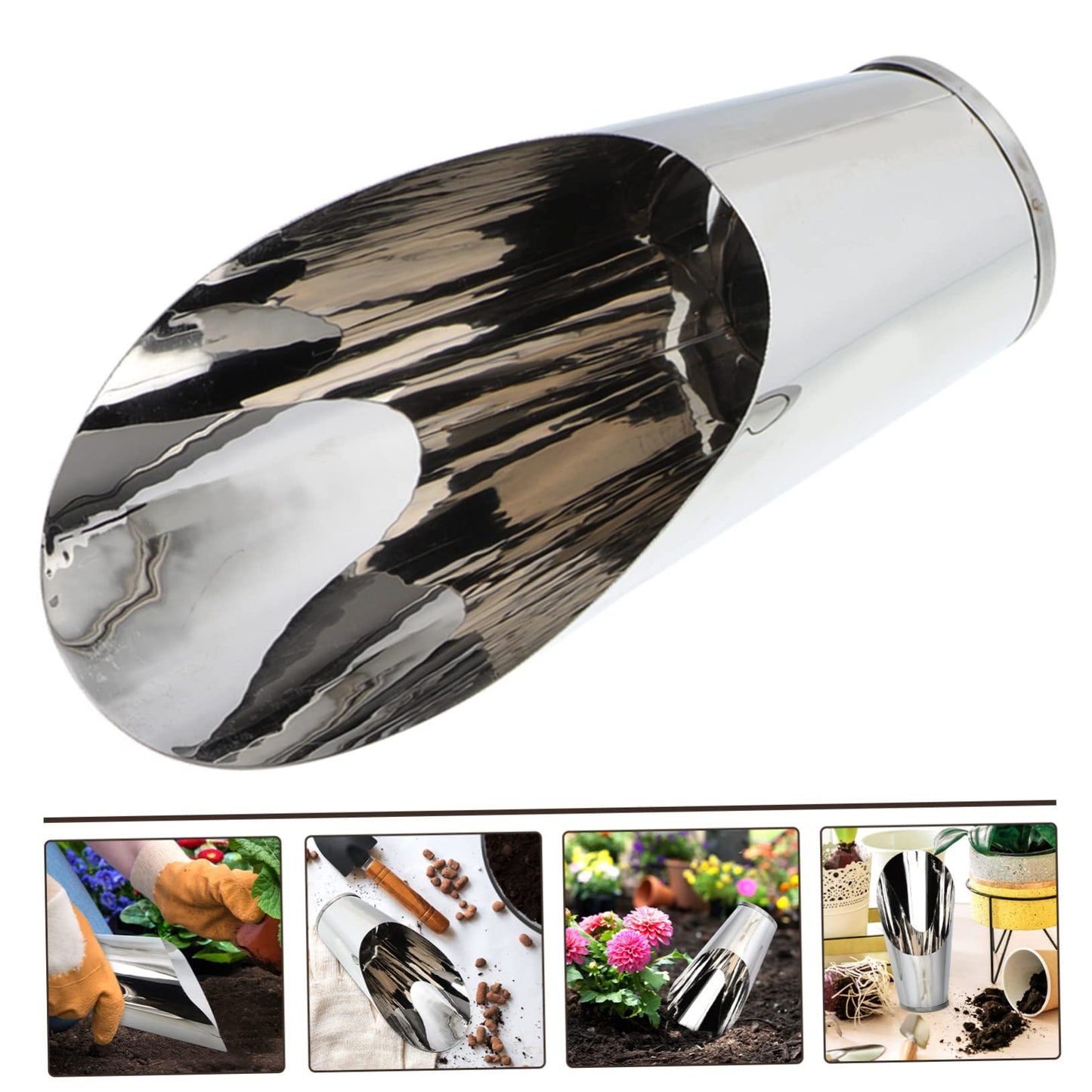 FUNOMOCYA Stainless Steel Bucket Shovel Bonsai Soil Scoop Plastic Soil Scoops for Garden Fertilizer Feed Scooper Small Soil Scoops Gardening Supplies Potted Scoops for Stainless Steel