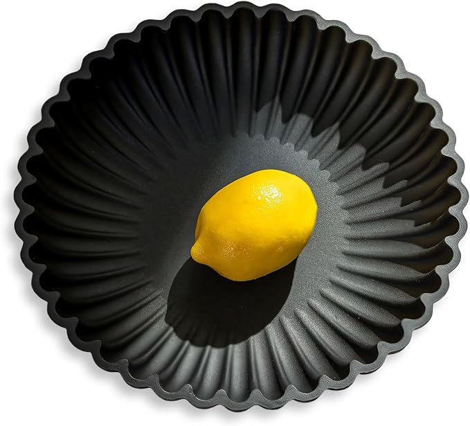 Hanobe Black Decorative Bowl Decor: Modern Ruffle Key Tray for Home Living Entryway Coffee Tables Centerpiece - Fruit Bowls for Dinning Kitchen Counter