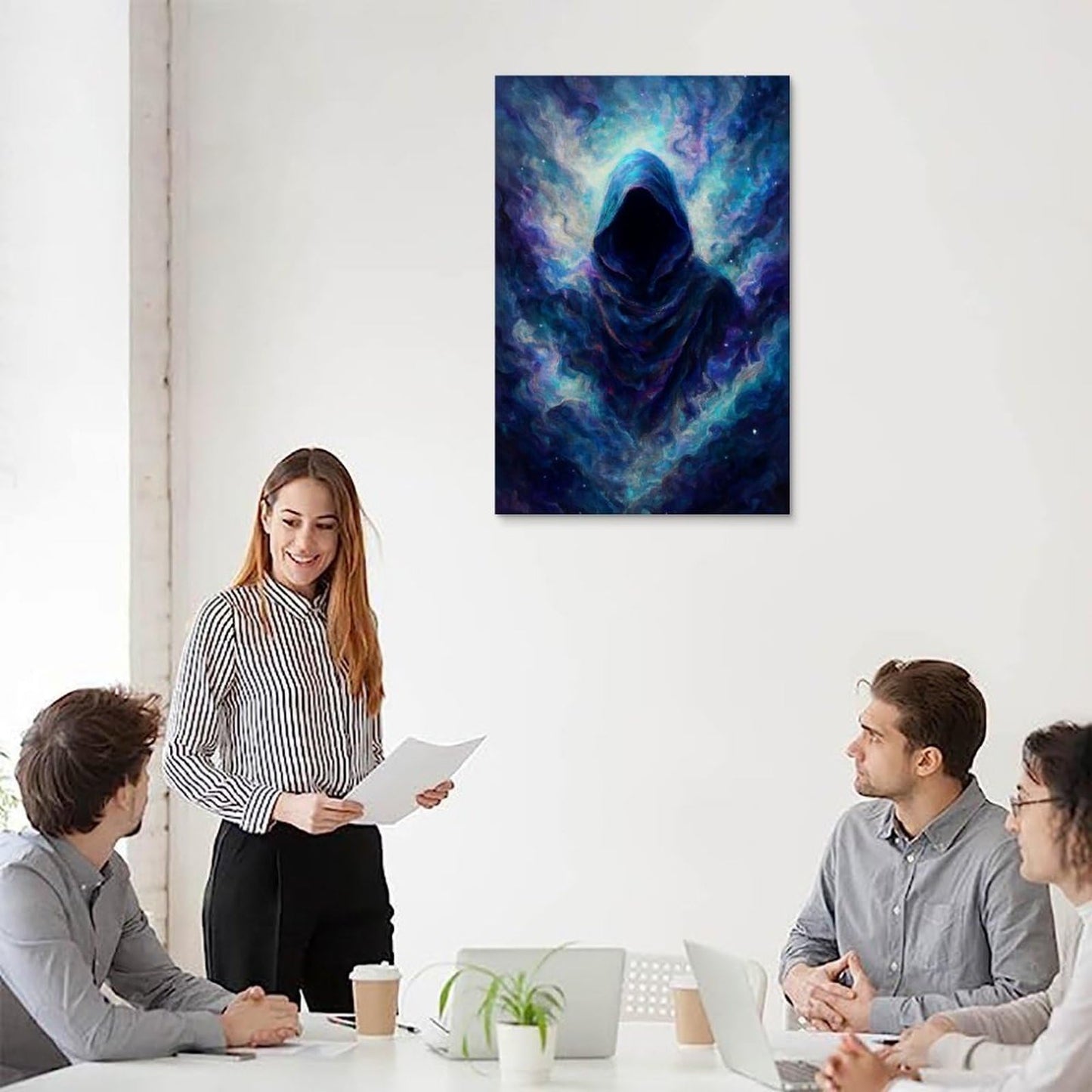 Abstract Art Hooded Silhouette Neon Canvas Wall Art Poster Framed Or Unframed Posters Home Decor Prints for Sitting Room Bedroom Office 12x18inch(30x45cm) Unframe-style-2