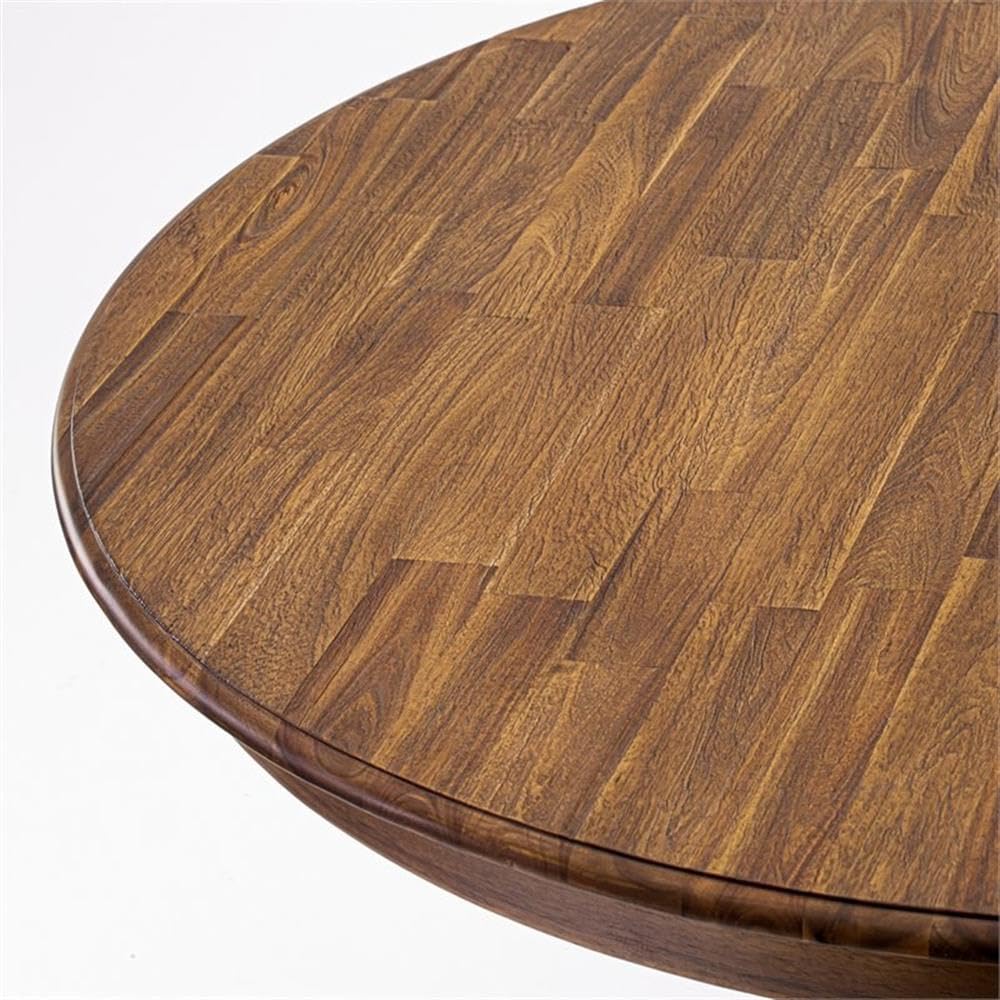 Luxe by East West Furniture FE2-0N-TP Ferris Modern Dining Table - a Round Kitchen Table Top with Pedestal Base, 48x48 Inch, Sandblasting Antique Walnut
