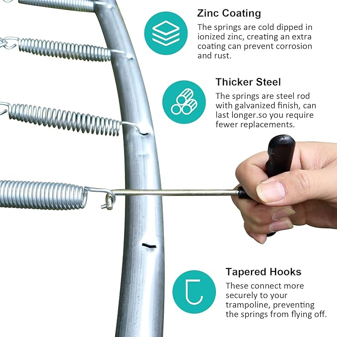 Heavy Duty Trampoline Springs 5.5inch for Trampolines, Stainless Steel Trampolin Replacement Springs 12pcs
