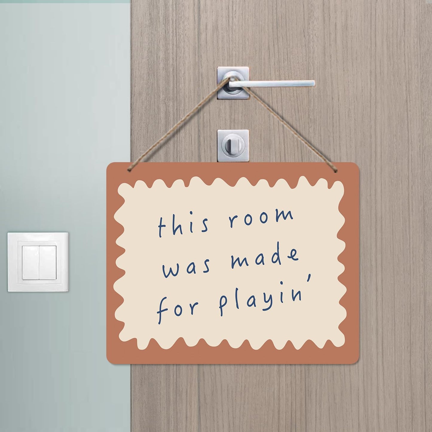 Udinaz Kids Playroom Hanging Sign, Playroom Wall Decor, This Room Was Made for Playin Hanging Wood Plaque Decor for Boys Kids Nursery Bedroom Play Room Wall Door Decorations