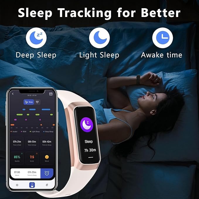 Fitness Tracker with Heart Rate/Blood Oxygen/Sleep Monitor, 20+ Sports Modes Smart Watches for Women/Men, Activity & Step Tracker Smart Watch for Android/iOS Phones (White)
