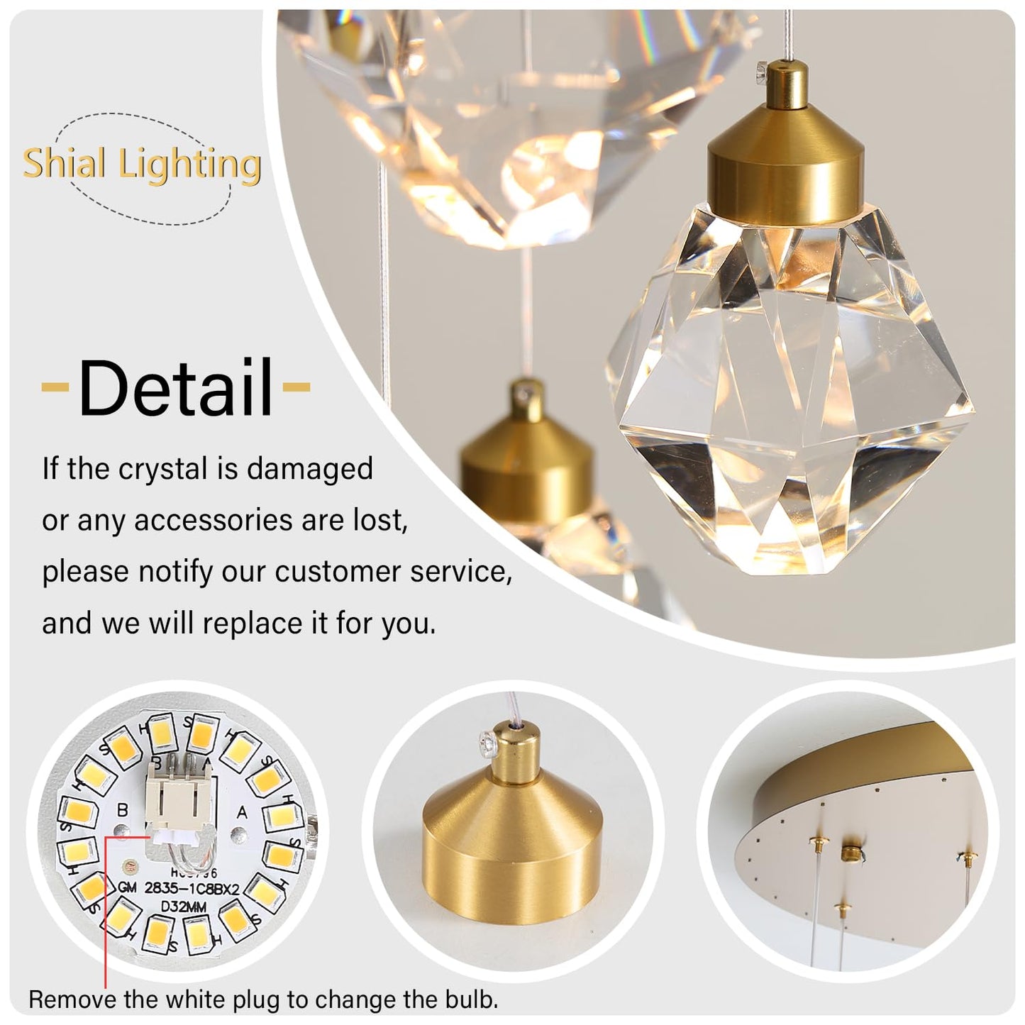 Shial Lighting 20-Light Modern Chandelier for Foyer Crystal Chandeliers for Living Room Gold Pendant Light Fixture Staircase Chandelier for High Ceilings Dimmable LED Hanging Light with Remote