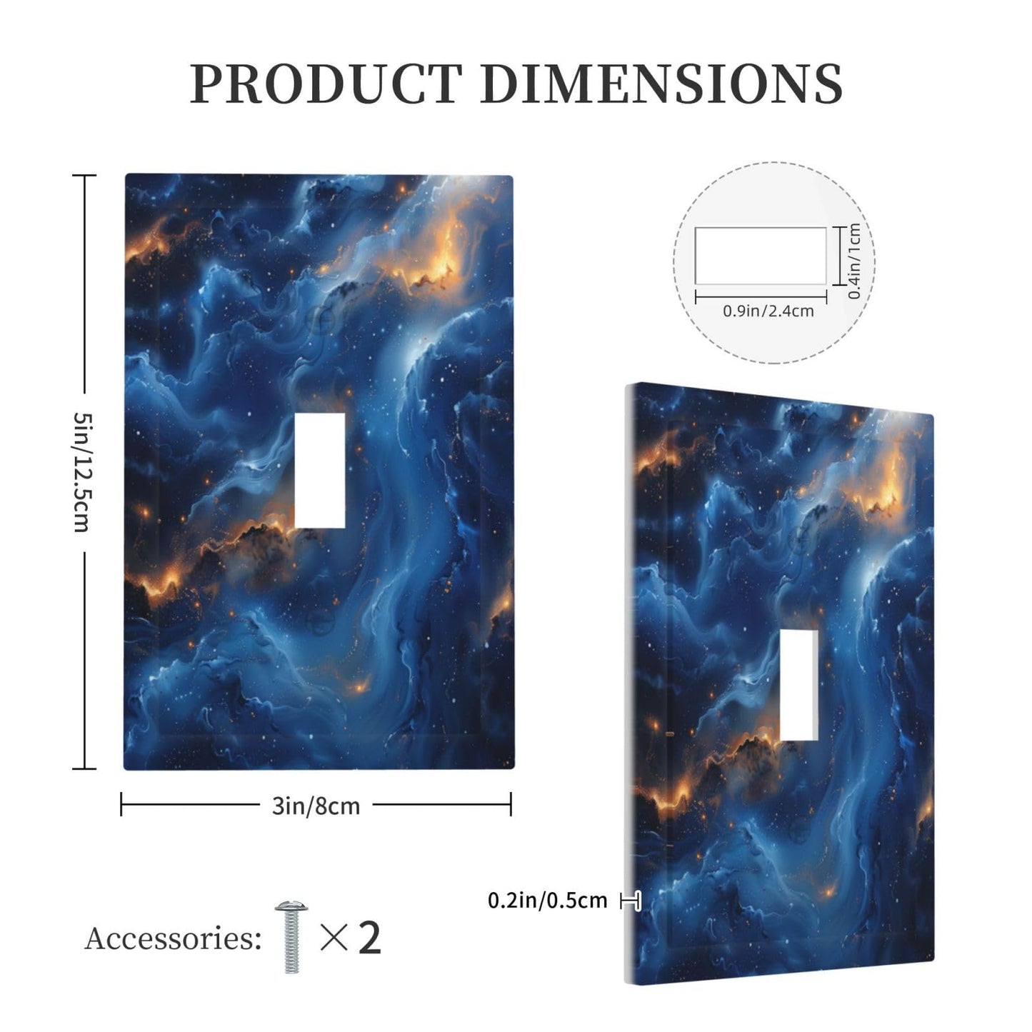 Navy Teal Blue Gold Abstract Marble Art Liquid Golden Texture 1 Gang Wall Plate Decorative Electrical Facplate For Home Kitchen Living Bedroom Rustic Country Electrical Decorative Wall Plates