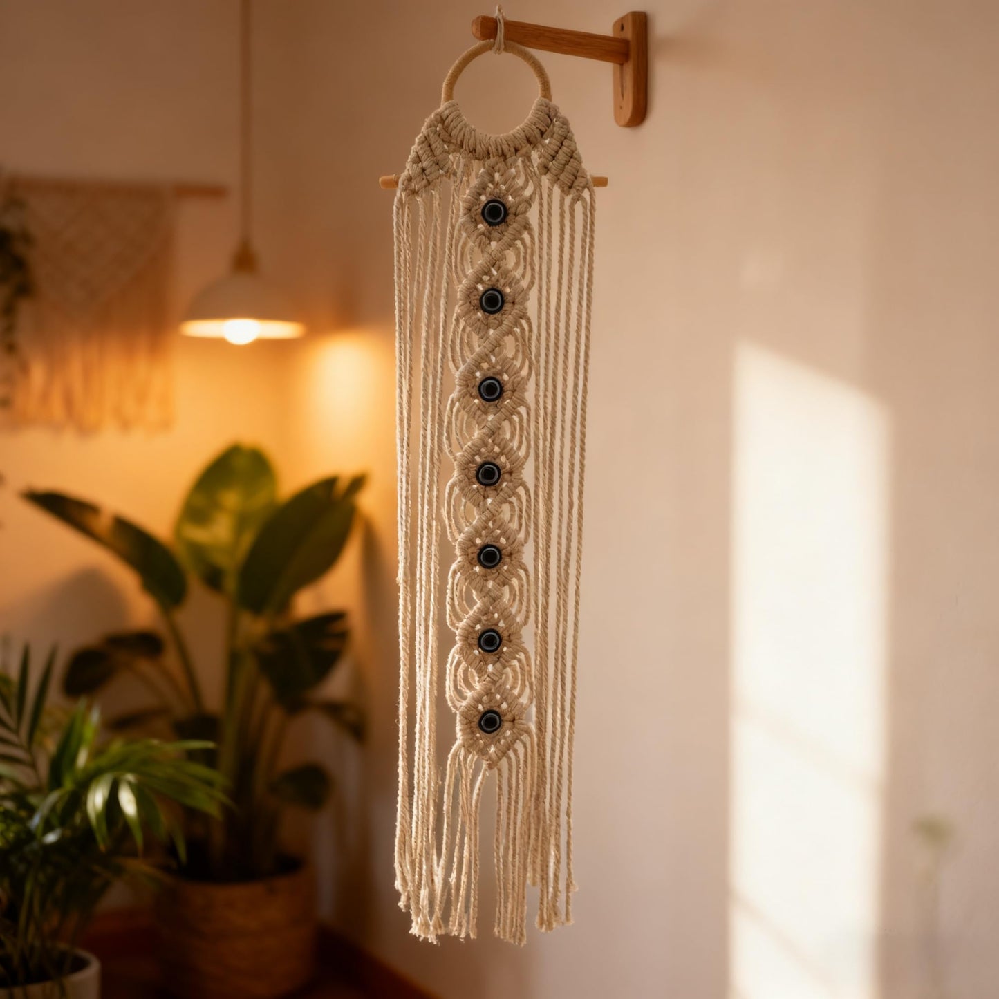 TaudivDuso Macrame Wall Hanging Dreamcatcher with Evil Eye, Boho Wall Decor, Handwoven Tapestry for Bedroom Home Gift