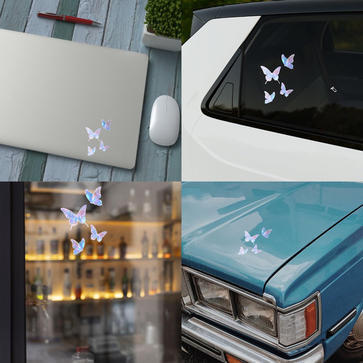 3 Pcs Butterfly Sticker – Aesthetic UV DTF Waterproof Vinyl Decal for Car Mirror, Laptop, Glass, Window, Journals, Symbol of Transformation and Beauty Gift for Women, Teens – 3 Inches (Butterfly)