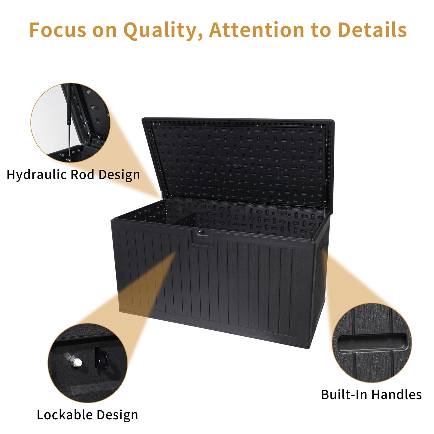 KEIKI 260 Gallon Outdoor Deck Storage Box,Large Lockable All Weather Containers for Patio Furniture Cushions,Pool Accessories,Garden Tools