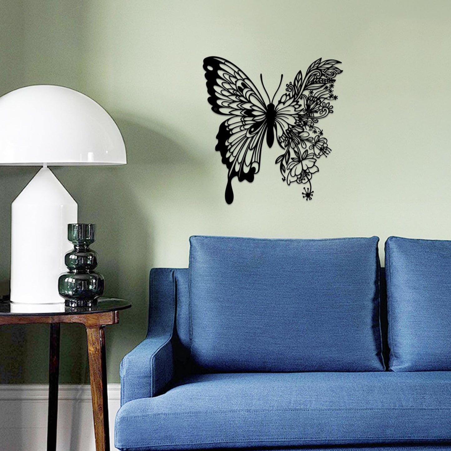 ESTART Metal Butterfly Decoration Wall Art Boho Home Decor Metal Hanging Wall Decor Flower Wall Art for Bedroom Living Room Bathroom Wall Indoor Outdoor Farmhouse
