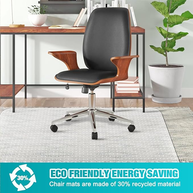 2 Pack Office Chair Mat for Carpets, 48" x 36" Clear Heavy Duty Plastic Floor Protector for Low Pile Carpeted Floors, Under Desk Computer Chair Mat for Home Office, Easy Glide and Flat Without Curling