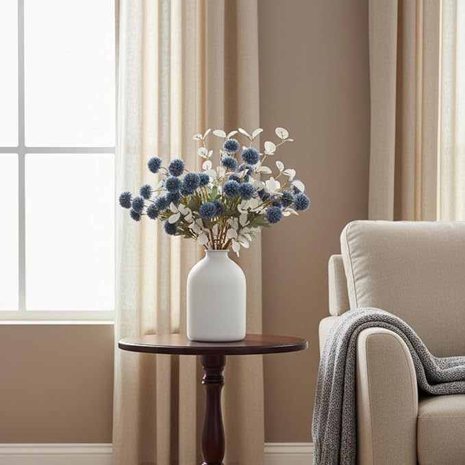 Large White Vase, Big Iron Vase for Long Stem Flowers, White Arlo Matte Finish for Modern Minimalist Table Decor, Japandi Home Decor