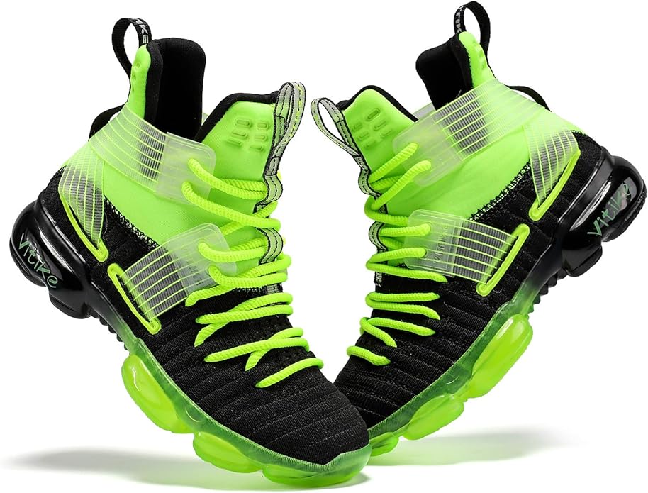 JMFCHI Kids Basketball Shoes High-top Sports Shoes Sneakers Durable Lace-up Non-Slip Running Shoes Secure for Little Kids Big Kids and Boys Girls