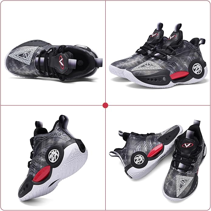 JMFCHI Kids Basketball Shoes High-top Sports Shoes Sneakers Durable Lace-up Non-Slip Running Shoes Secure for Little Kids Big Kids and Boys Girls
