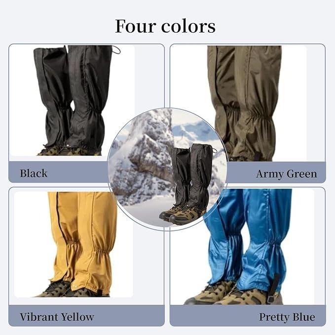 Leg Gaiters, Waterproof,Lightweight and Adjustable, Snow Boot Gaiters, for Men and Women Hiking, Walking, Hunting, Backpacking,Skiing, Mountaineering