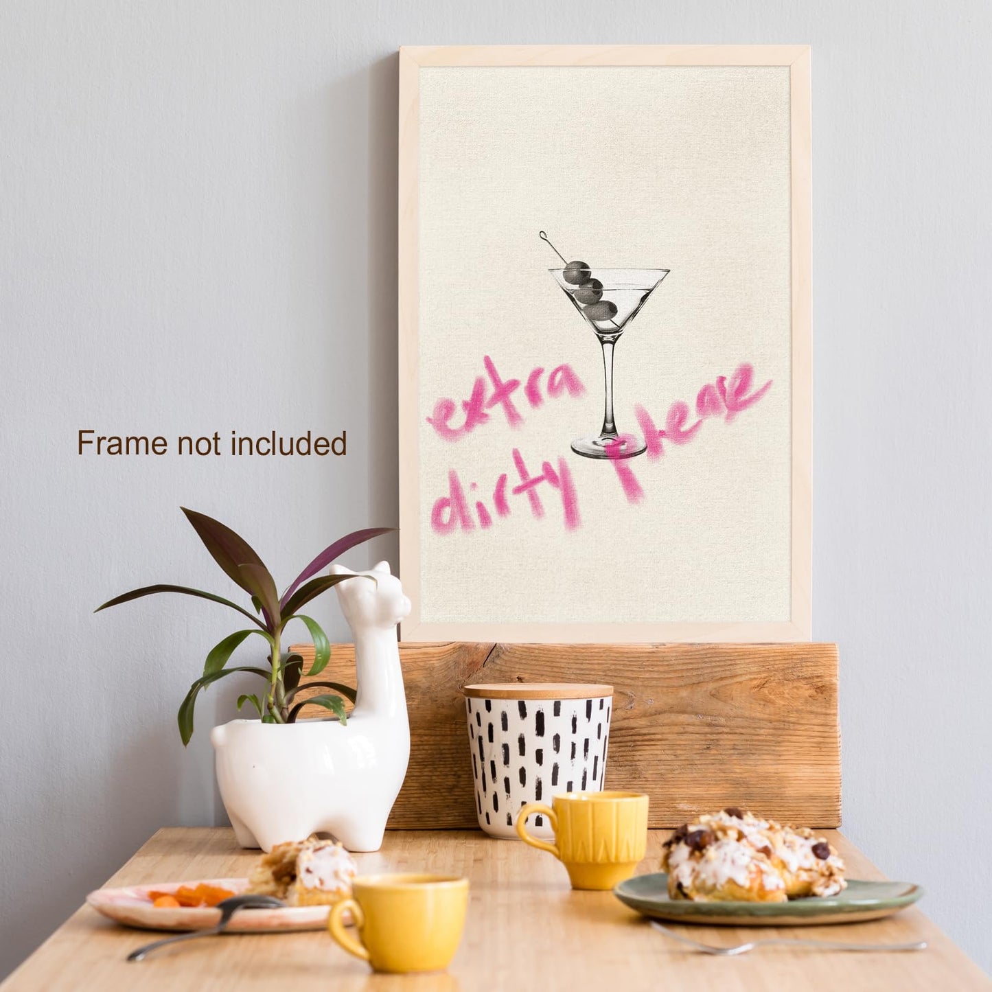 Vintage Extra Dirty Please Martini Cocktail Wall Art Bar Cart Wall Art Trendy Cocktail Martini Poster Aesthetic Posters Bar Cart Girly Dorm Deco12x18inch Unframed