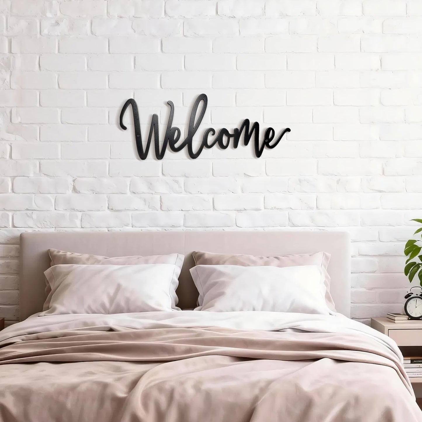 Sinseike Welcome Metal Sign Wall Decor (Black)