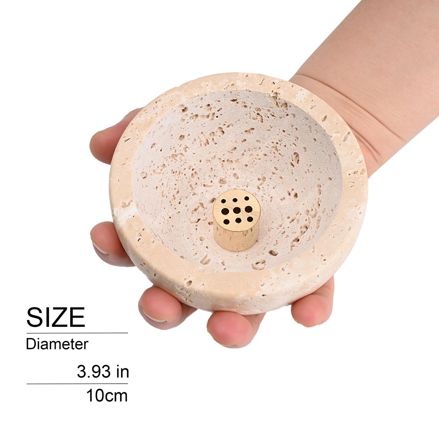 SHICANGSHIYE Incense Holder for Sticks and Cones - Handcrafted Limestone Incense Burner and Ash Catcher, Modern Stone Holder for Aromatherapy, Meditation, and Japanese Incense