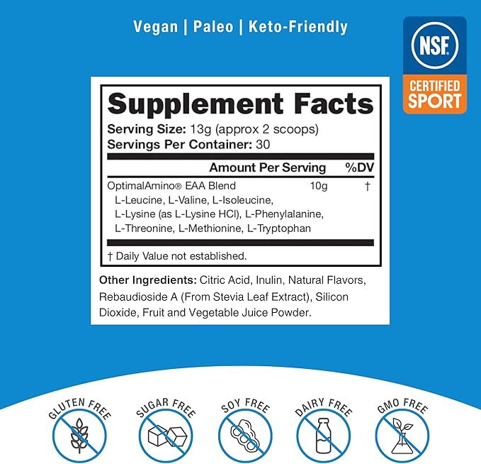 Amino Acid Powder | 99% Utilized Essential Amino Acid (EAA) Supplement | Pre/Post Workout & Muscle Recovery | NSF for Sport Certified | Watermelon Flavor