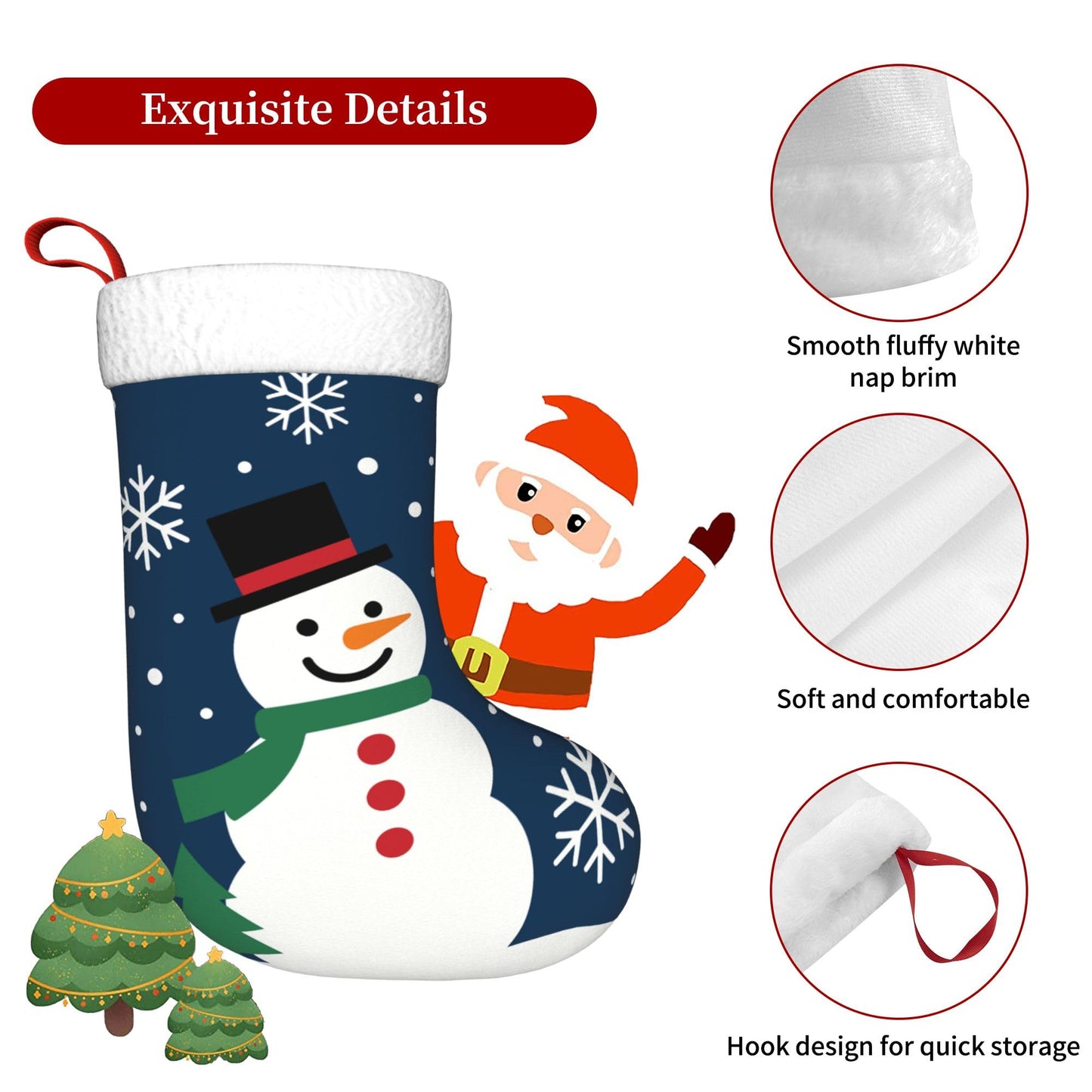 XJHBHJ Personalized Christmas Stockings Custom Name Christmas Winter Joy Snowman Snowflakes Stocking 18" Xmas Stockings for Family Christmas Ornaments