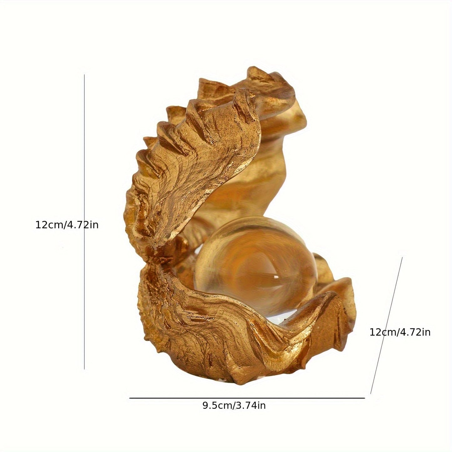 Zonsuli Pearl Oyster Statues Home Decor Living Room Decor Coffee Table Sculpture Bedroom Desk Decorations Gold Shelf Statue Office Figurine Desktop House Accent Aesthetic Collectibles Ornaments