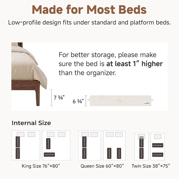 StorageWorks Under Bed Storage Containers - Extra Large Underbed Storage with Handles and Label Holder, 2 Pack Ultra-thick Fabric Underbed Bins, Closet Organizer for Clothes, Blankets, Sweater