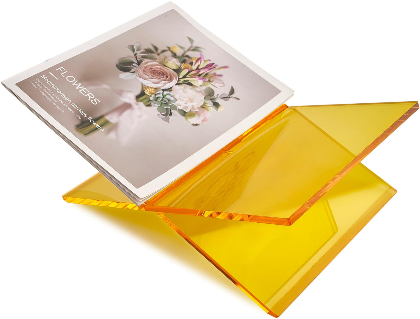 Honygebia Gold Acrylic Book Stands - Cross Frame Acrylic Book Holder, Open Bookstand for Display and Reading, Suitable for Art, Bible, Cookbook, Easel, Magazine, Textbooks 12.5" x 9.5" x 5.5"