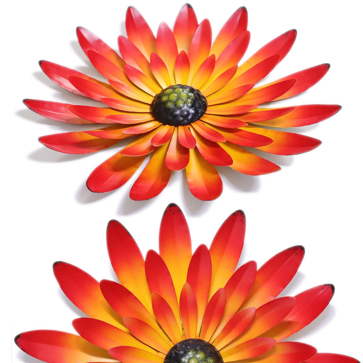 AHYS Metal Flowers Wall Decor Indoor Outdoor Metal Wall Art for Farmhouse Home Living Room Bedroom Bathroom Garden Decor – Red
