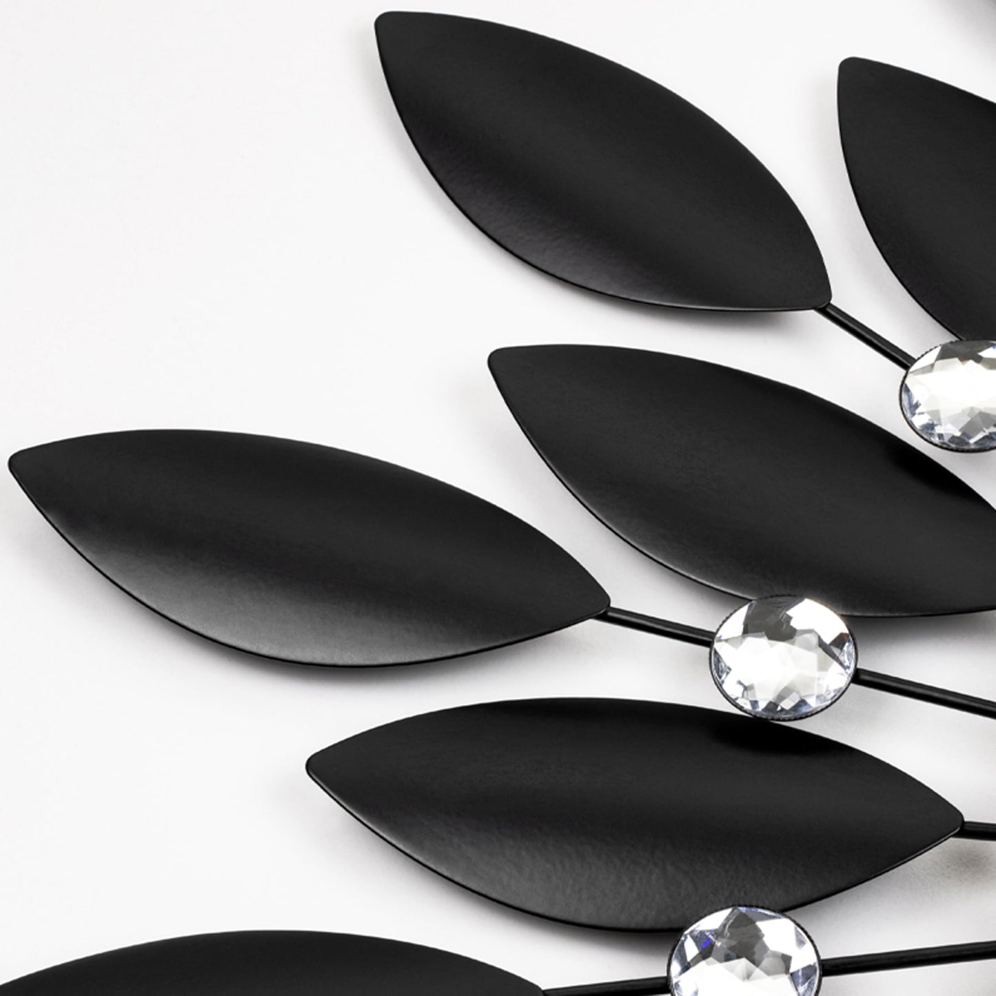 FLEBLE Large Wall Clocks for Living Room Decor Modern Wall Clock Decorative Silent Non-Ticking 24 Inch Round Black Metal Crystals Clock for Office, Home, Bathroom, Kitchen, Bedroom or Entryway