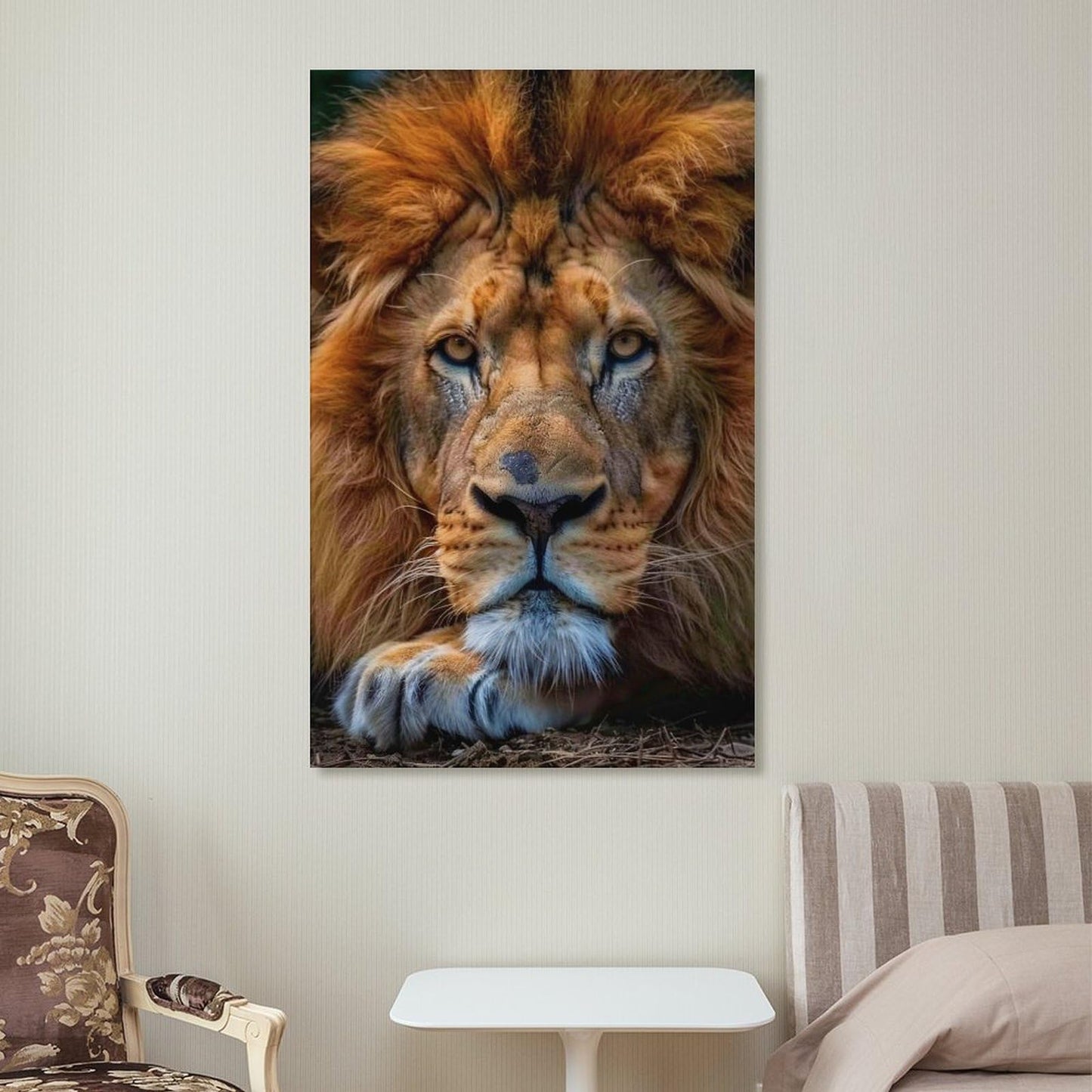 QEOPGNE African Lion Portrait Animal Cool Poster Canvas Wall Art Posters & Prints Painting for Bedroom Classroom Dorm Living Room Aesthetic Decor for Mens Women Framed Unframed 12x18inch(30x45cm)