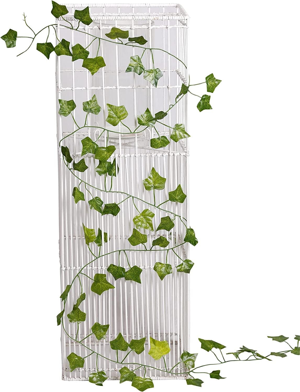 3 Pack (21Ft) Fake Ivy Garland Artificial Fake Vines Leaf Flower Balcony décor Outdoor Plant Leaves for Garden Decorations Wall Fence screening Table Bedroom Aesthetic