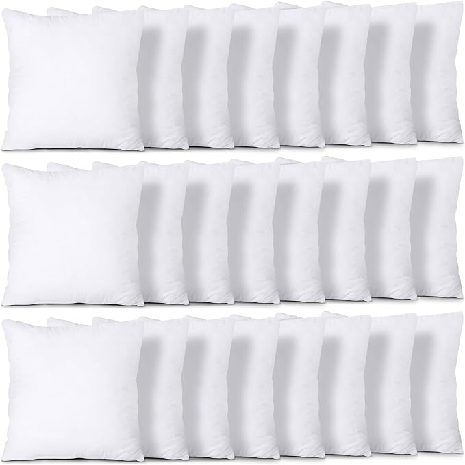 Utopia Bedding Throw Pillows (Set of 24, White), 16 x 16 Inches Pillows for Sofa, Bed and Couch Decorative Stuffer Pillow