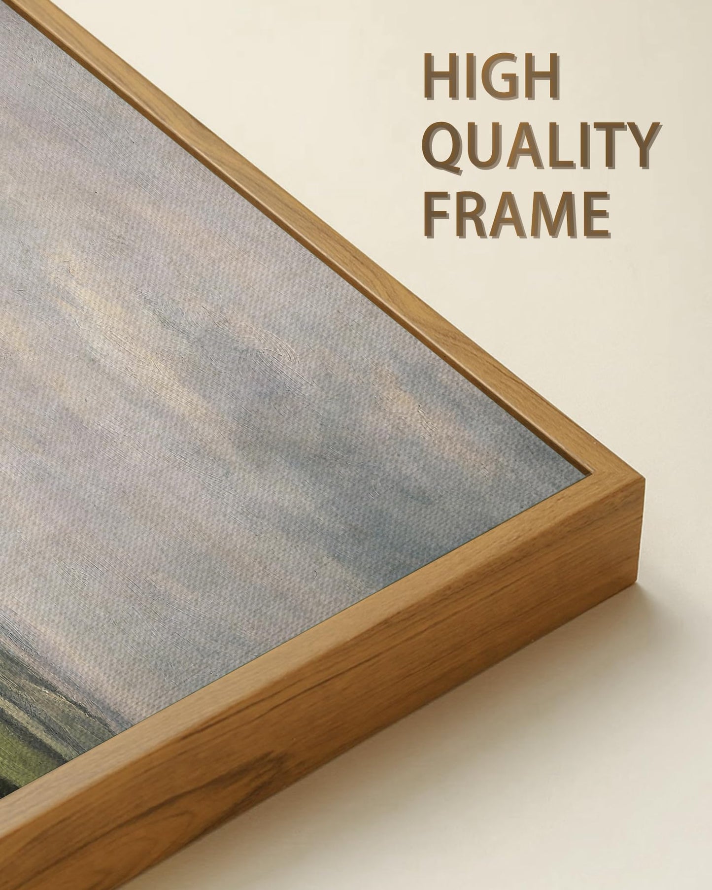 SHENIFY Extra Large Vintage Framed Wall Art White Clouds Over Vast Grassland Landscape Painting Retro Meadow Scenery Farmhouse Bedroom Above of Bed Living Room Deco - 24x36in3pcs Natural Framedr