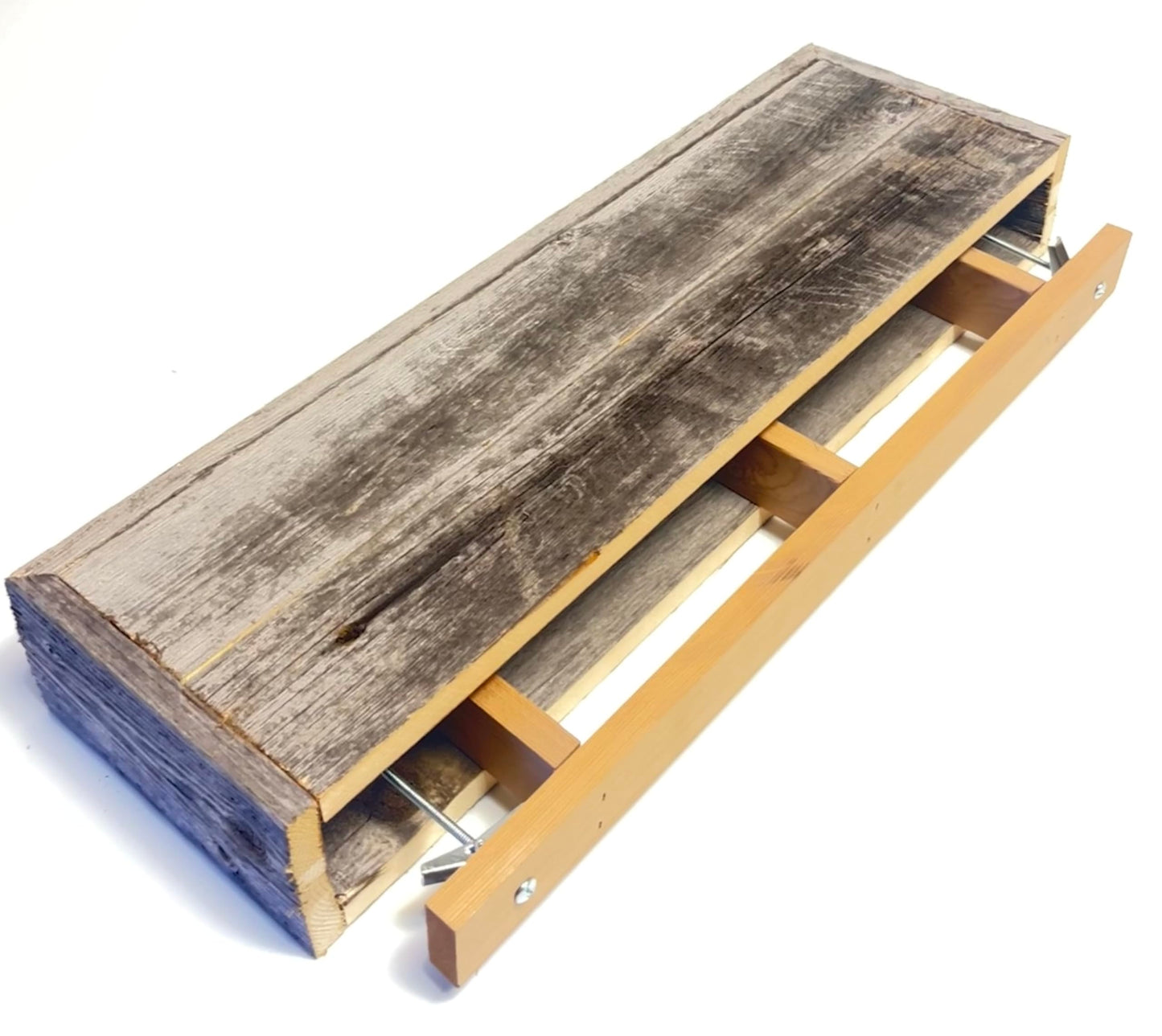 Rustic Revival | Barnwood Floating Shelf – Rustic Farmhouse Wall Shelf for Home, Kitchen & Bathroom – Authentic Weathered Wood Real Wood Décor