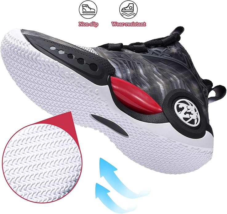 JMFCHI Kids Basketball Shoes High-top Sports Shoes Sneakers Durable Lace-up Non-Slip Running Shoes Secure for Little Kids Big Kids and Boys Girls