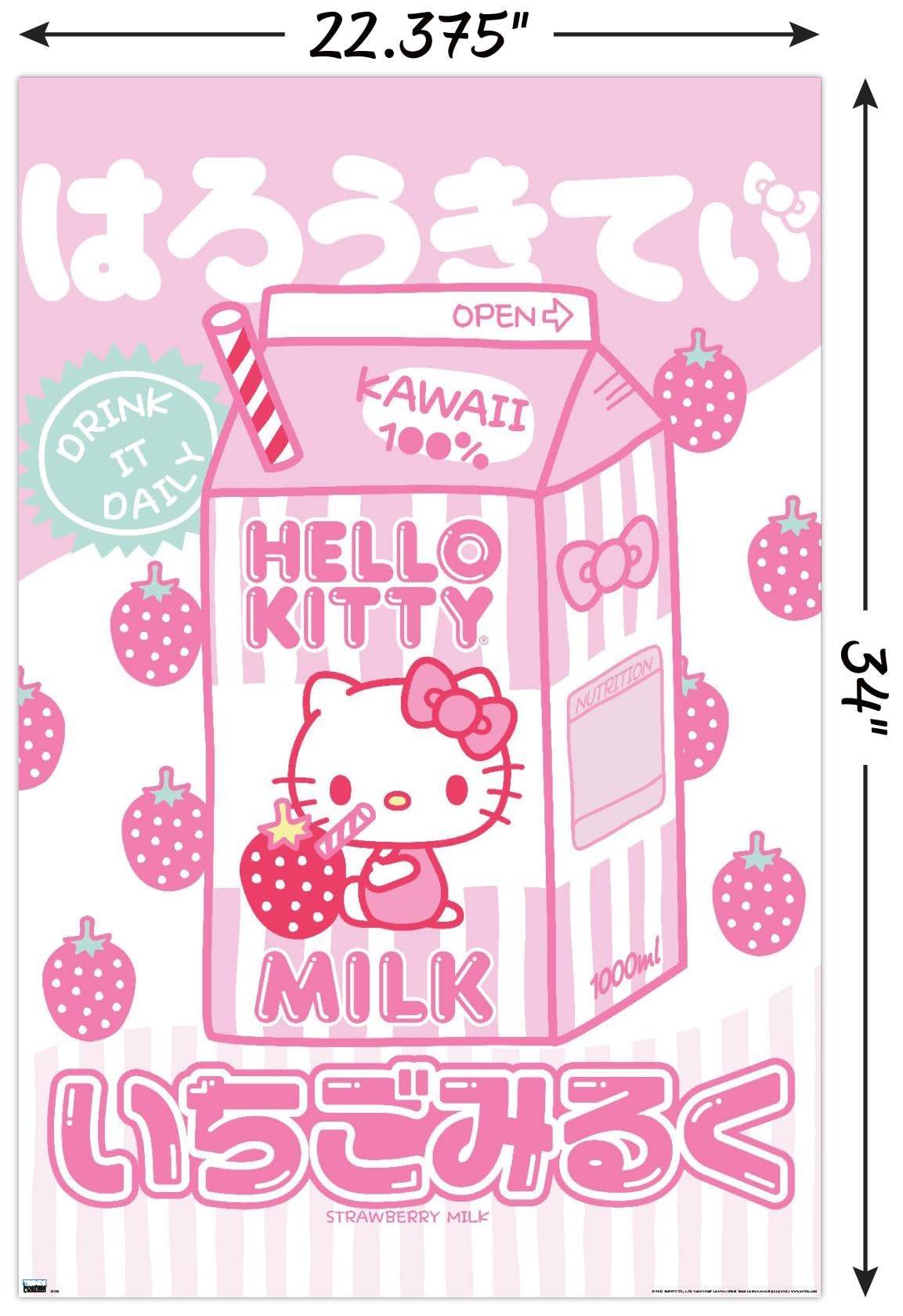 Hello Kitty: 20 Kawaii Tokyo - Milk Wall Poster, 34L" x 22.4W", Unframed Version