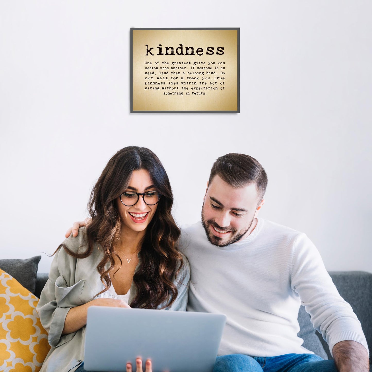 AMERICAN LUXURY GIFTS Kindness, Greatest Gift Quote - Inspirational Typography Wall Art for Classroom, Living Room, Office, Bedroom Decor - 10x8 Unframed Print