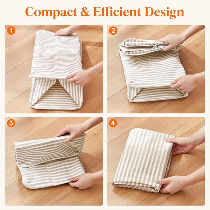 Lifewit 75L Large Collapsible Laundry Hamper, Tall Foldable Dirty Clothes Baskets Waterproof, Freestanding Design with Easy Carry Handles in Dorm Bedroom Bathroom College, Beige