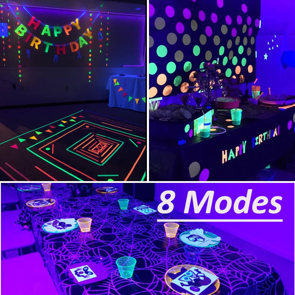 Solhice Black Light Curtain String Lights for Glow Party 10ft x10ft 306 LEDs, Blacklight with Remote Control for Halloween Bedroom Birthday Fluorescent Party Indoor Décor