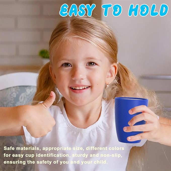 Homienly Drinking Glasses & Everyday Kids Tumblers Wheat Straw Cups 4-Pack Set | Textured Reusable Plastic Cups Essential Kitchen Cups | Dishwasher Safe for Party, Home, Camping (12 oz, Island Color)