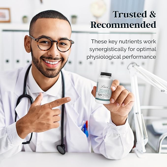 Lavi MD Potassium Magnesium Zinc Calcium Supplement ??Premium Support for Bone & Muscle Health ??Promotes Optimal Calcium Absorption ??Magnesium Potassium Zinc Aspartate ??120 Capsules