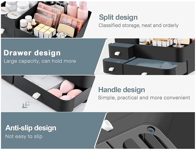 Cologne Perfume Organizer With Drawers,Large Perfumes Vanity Countertop Storage,Perfume Stand for Cologne, Deodorant, Beard, Shaving Lotion,Skincare,Dresser Organizer Room Decor for Men,Gifts for Men