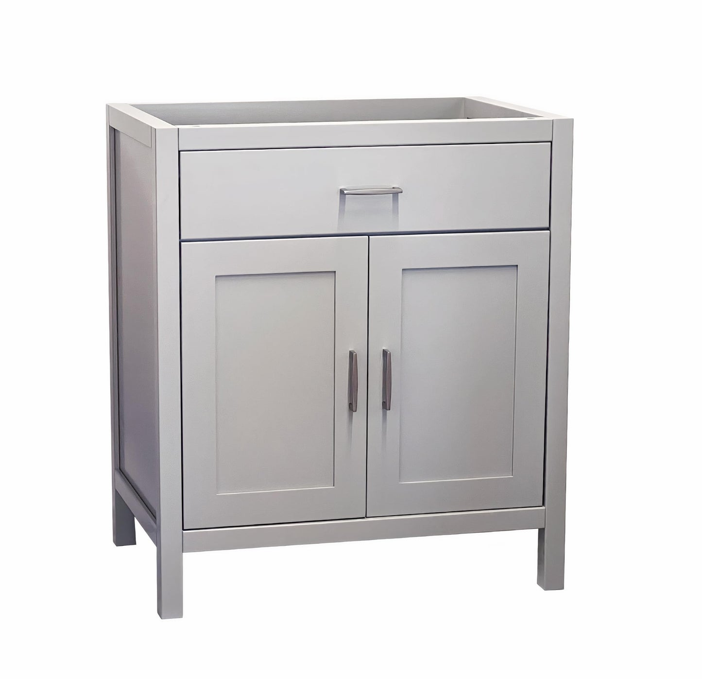 24" Light Grey Bathroom Vanity Base Only – Freestanding Solid Wood Sink Cabinet with Tip-Out Drawer, Shaker Style Storage, No Top or Sink, 24" W x 21" D x 34.5" H
