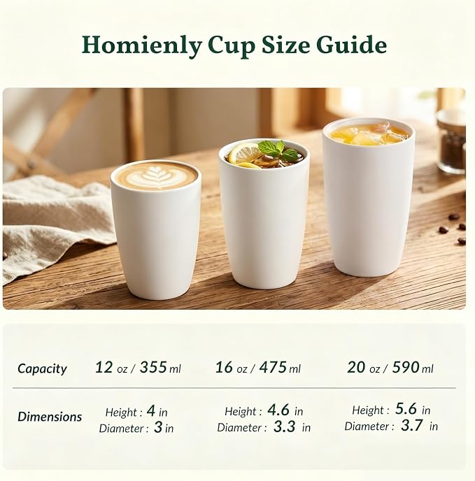 Homienly Wheat Straw Cups 12oz Unbreakable & Easy to Clean Cups Reusable Outdoor Drinking Cups for Travel,Camping,Picnic, Refrigerator and Dishwasher Safe Stackable Water Tumblers- White