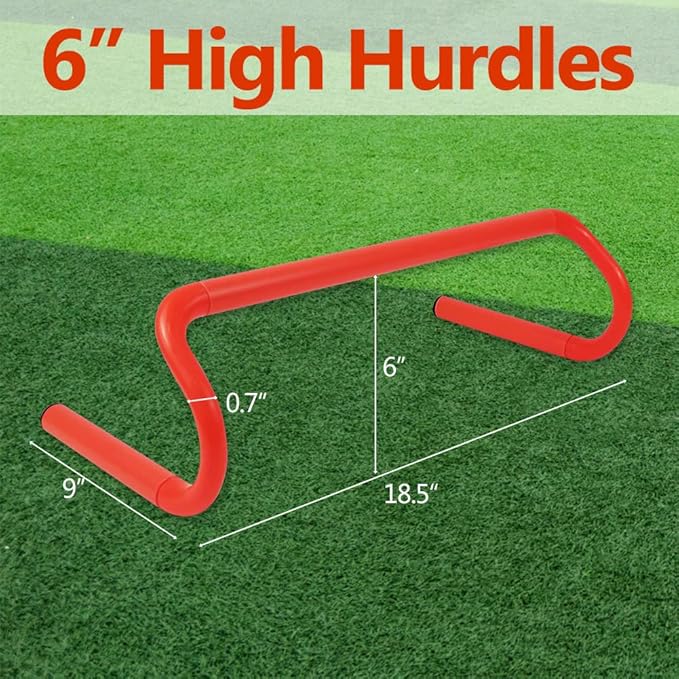 4 Pack Agility Speed Training Hurdles- 6" Detachable Agility Training Hurdles- Sports Practice Equipment for Athletes, Soccer, Basketball