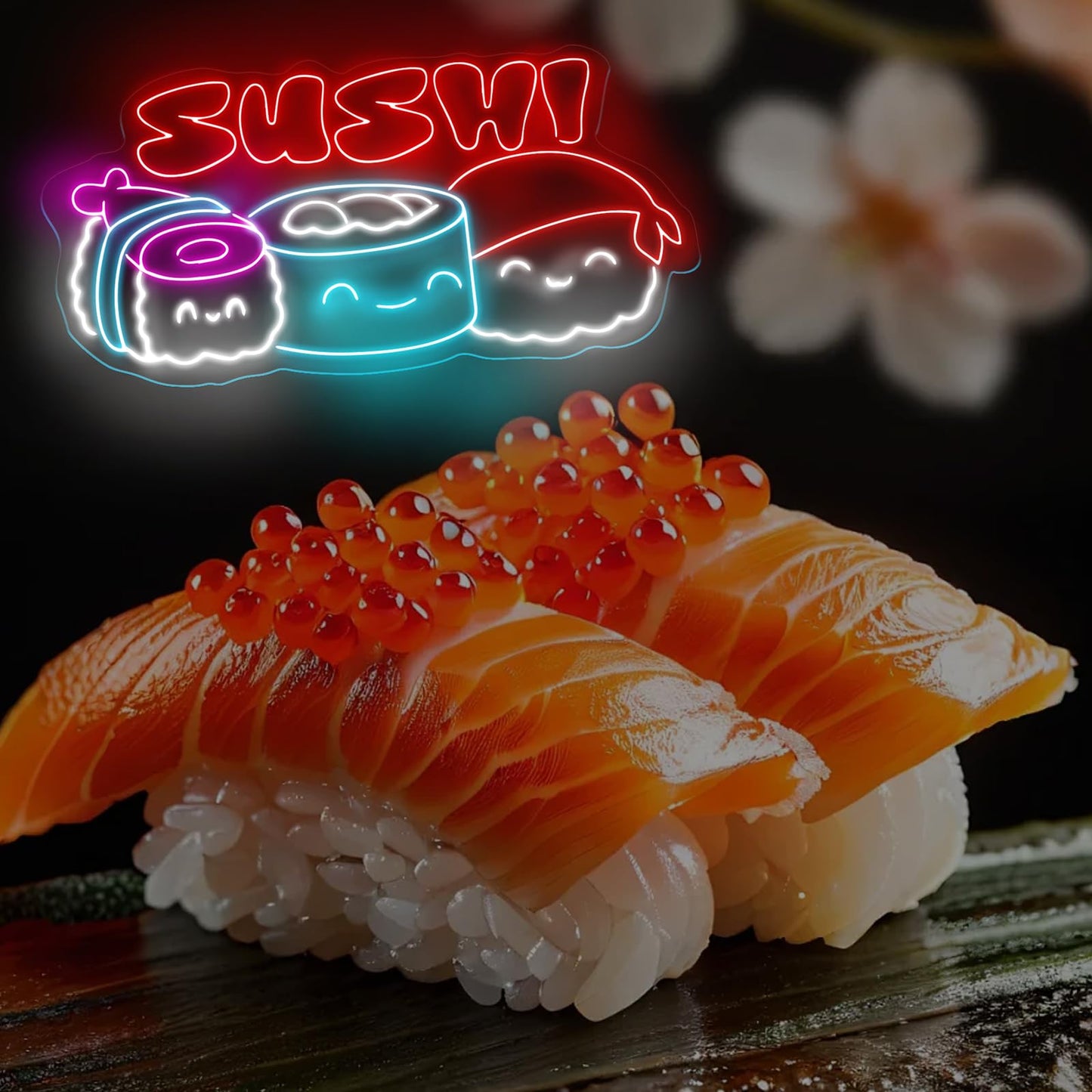 Sushi Neon Sign, Japanese Sushi Neon Light, Sushi Food Led Light, Kitchen Wall Art Sign, Japanese Restaurant Wall Decor, Sushi Shop Restaurant Kitchen Home Neon Decor, Club Party, Sushi Lovers Gift